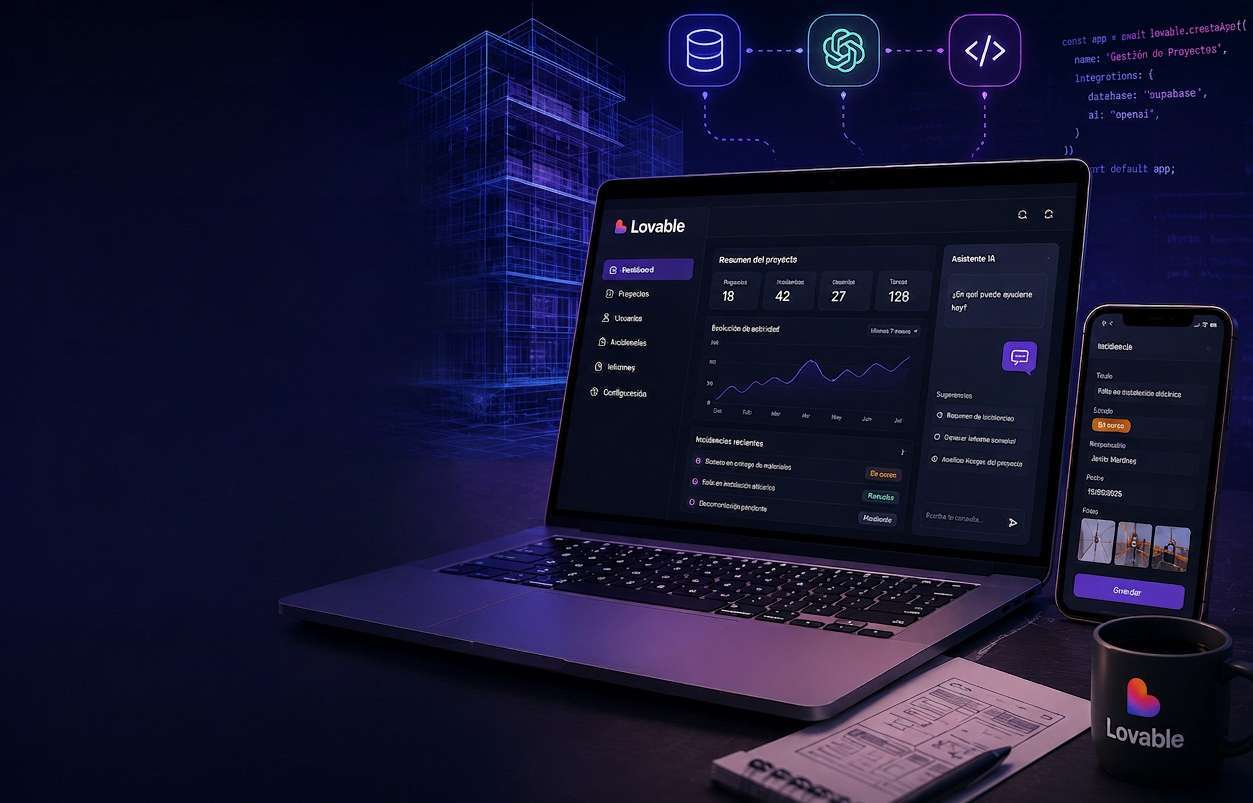 Aplicación creada con Lovable para gestionar información de un proyecto de construcción